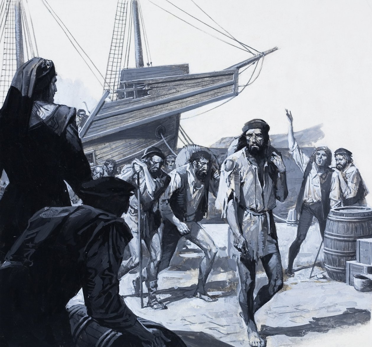Magellán emberei (gouache, papír) alkotó: Severino Baraldi