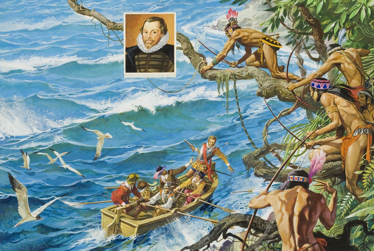 Sir Francis Drake (1540-96 körül) (gouache, papír) alkotó: Severino Baraldi