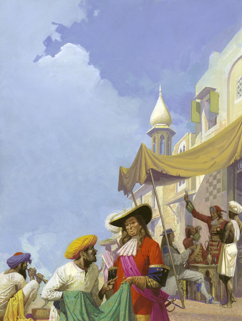 Az angol Kelet-indiai Társaság (gouache, papír) alkotó: Severino Baraldi