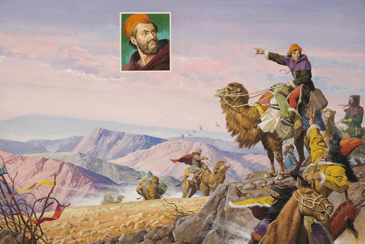 A hosszú út Cathayba (gouache, papír) alkotó: Severino Baraldi
