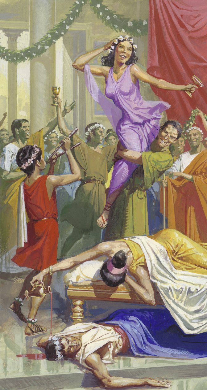 A római Saturnalia ünnepe (gouache, papír) alkotó: Severino Baraldi