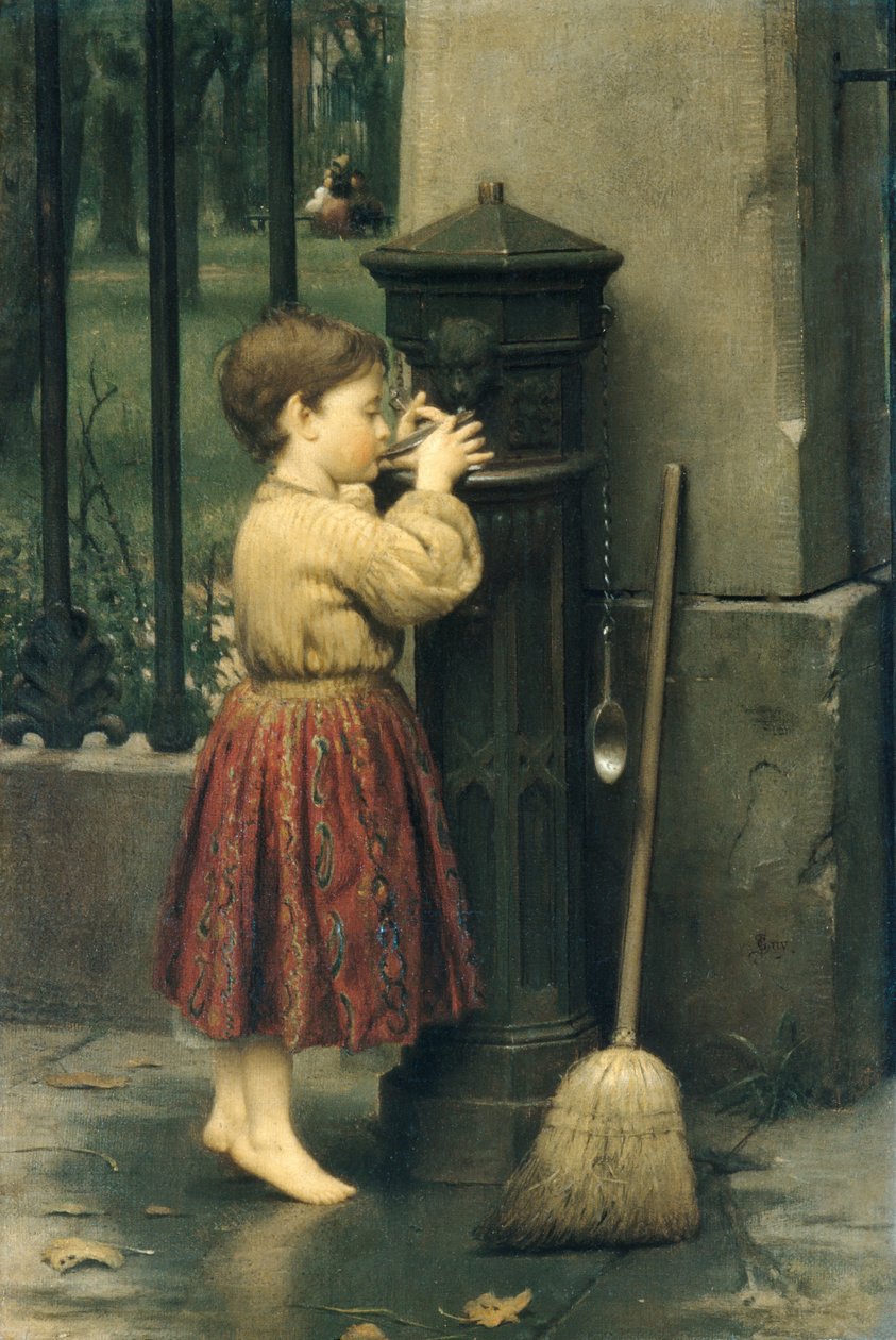 A Crossing Sweeper, kb. 1860-as évek. alkotó: Seymour Joseph Guy
