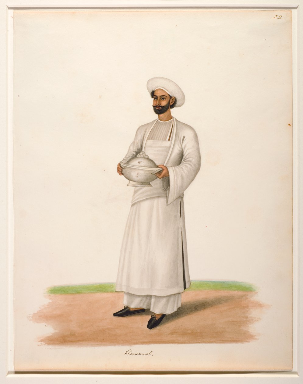 Khansama türénnel, 1846 körül (papíron átlátszatlan wc) alkotó: Shaik Muhammad Amir of Karraya