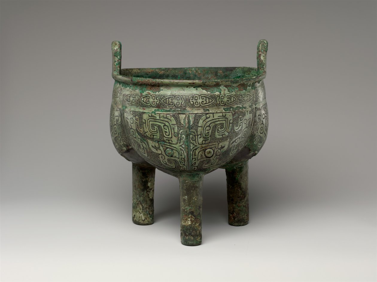 Karéjos állványos üst, késő Anyang-korszak alkotó: Shang Dynasty Chinese School