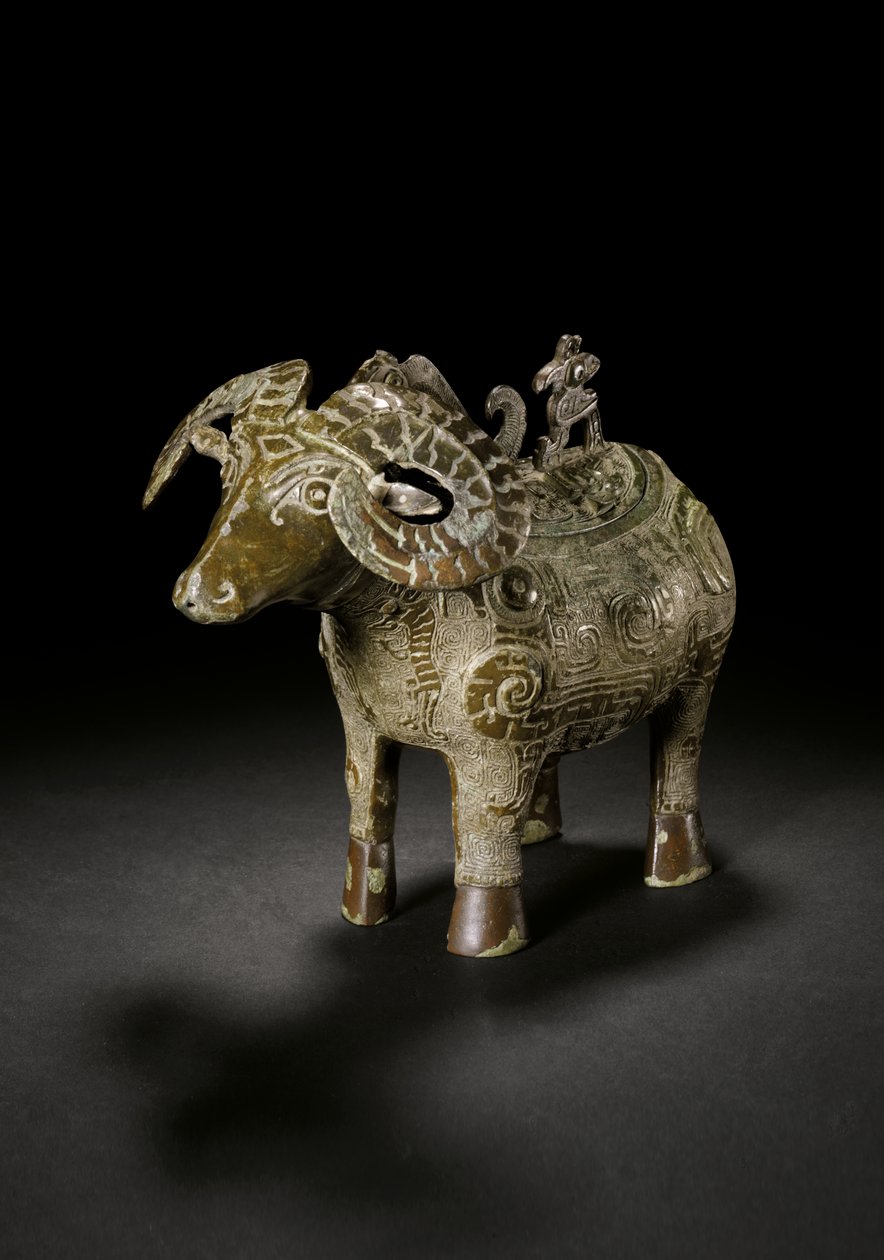 Rituális kos alakú boros edény, Gong (bronz) alkotó: Shang Dynasty Chinese School
