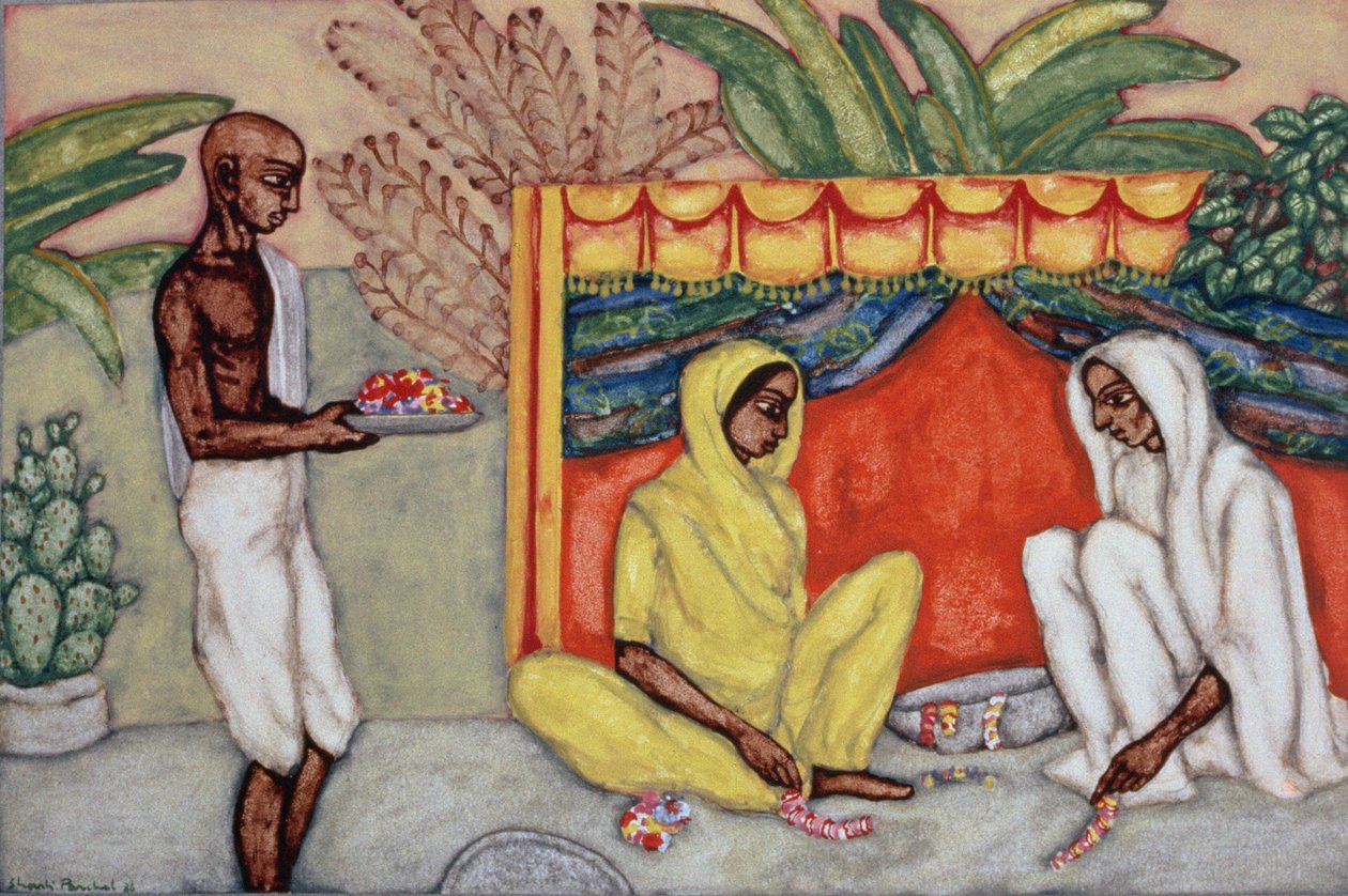 Füzérkészítés, 1986 (wc papíron) alkotó: Shanti Panchal