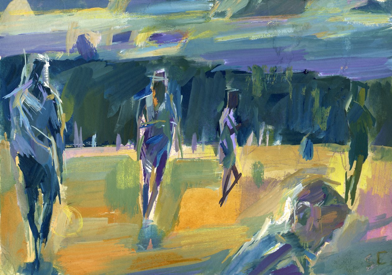 Délután a parkban, 2024 (gouache, papír) alkotó: Shaun Carey