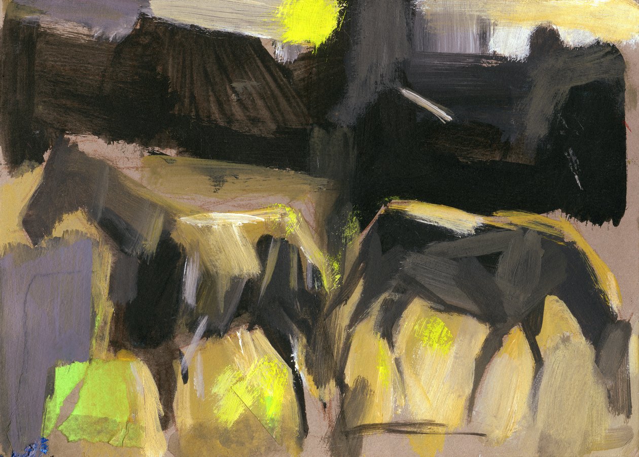 Szürke lovak, 2024 (gouache, papír) alkotó: Shaun Carey