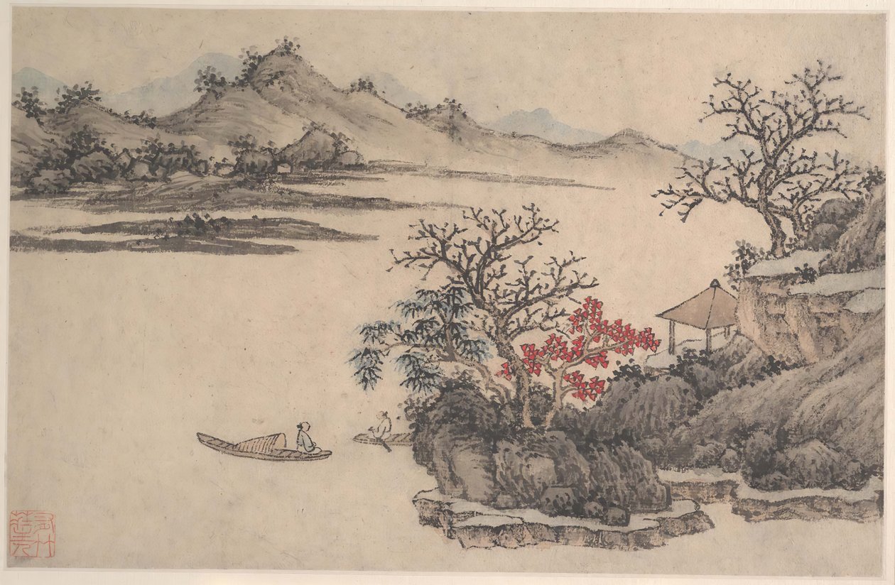 Táj őszi lombozattal. alkotó: Shen Zhou