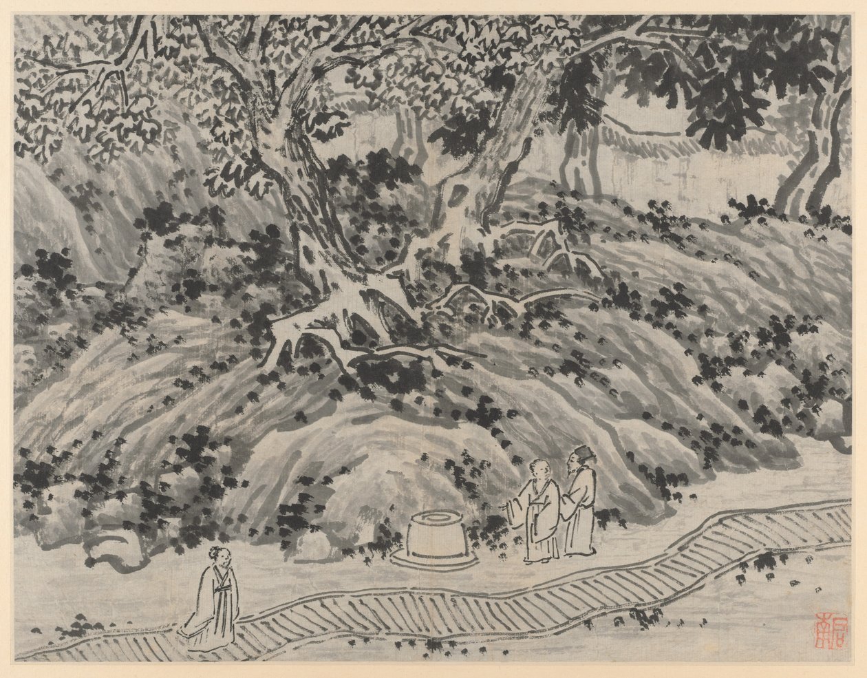 Tiger Hill tizenkét képe, Suzhou: A bolondok tavasza, 1490 után. alkotó: Shen Zhou