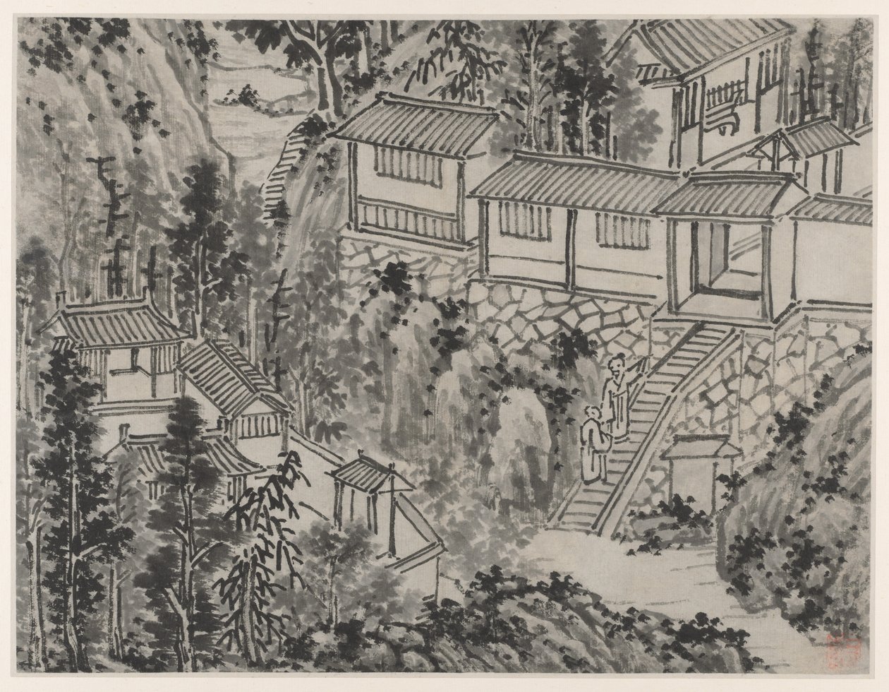 Tiger Hill 12 képe, Suzhou: The Pine Retreat, 1490 után. alkotó: Shen Zhou