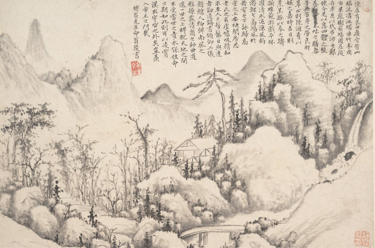 Hegyi visszavonulás, adat 1654-55. alkotó: Shi Lin