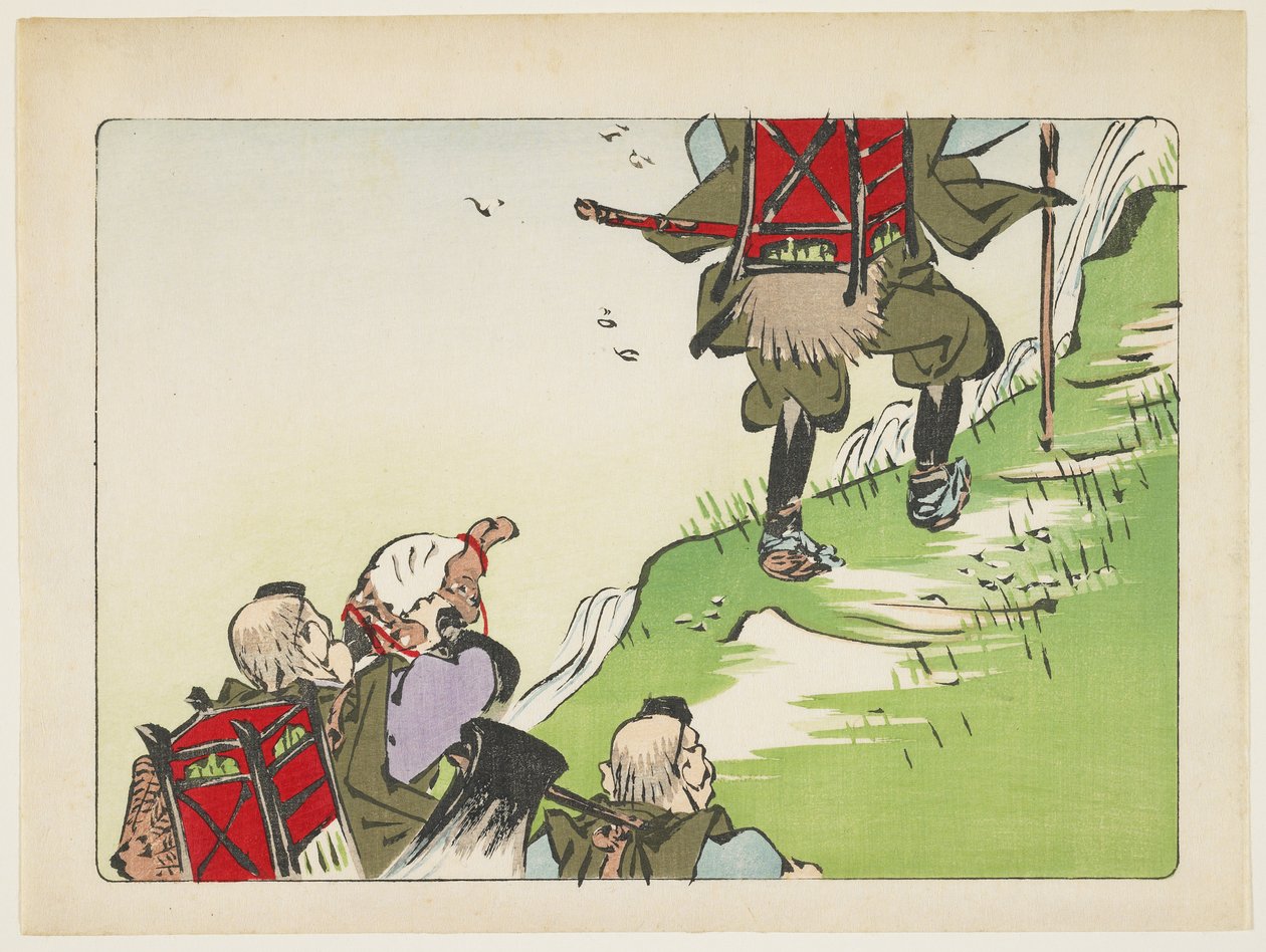 (Zarándokmenet), 1877 körül alkotó: Shibata Zeshin