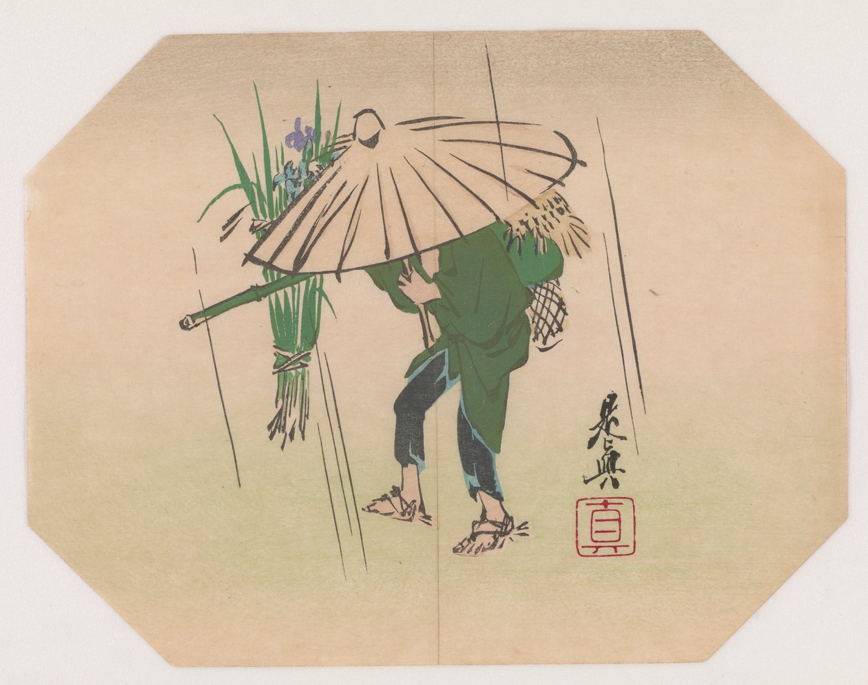 Fan Print Design (színes fatömbnyomat) alkotó: Shibata Zeshin