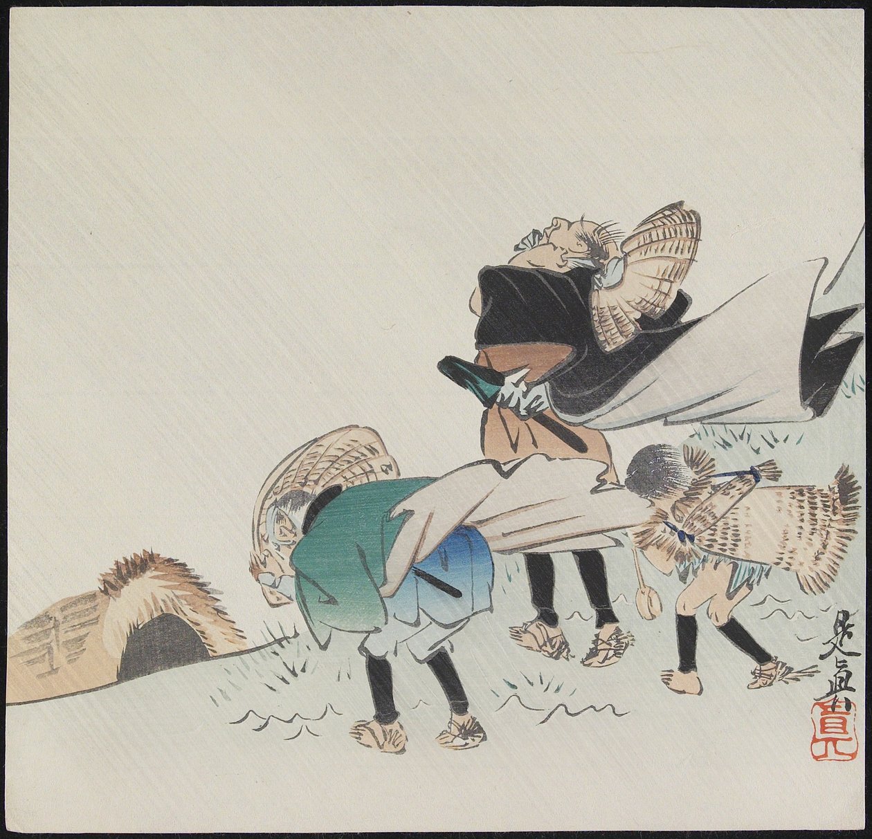 Utazók viharban alkotó: Shibata Zeshin