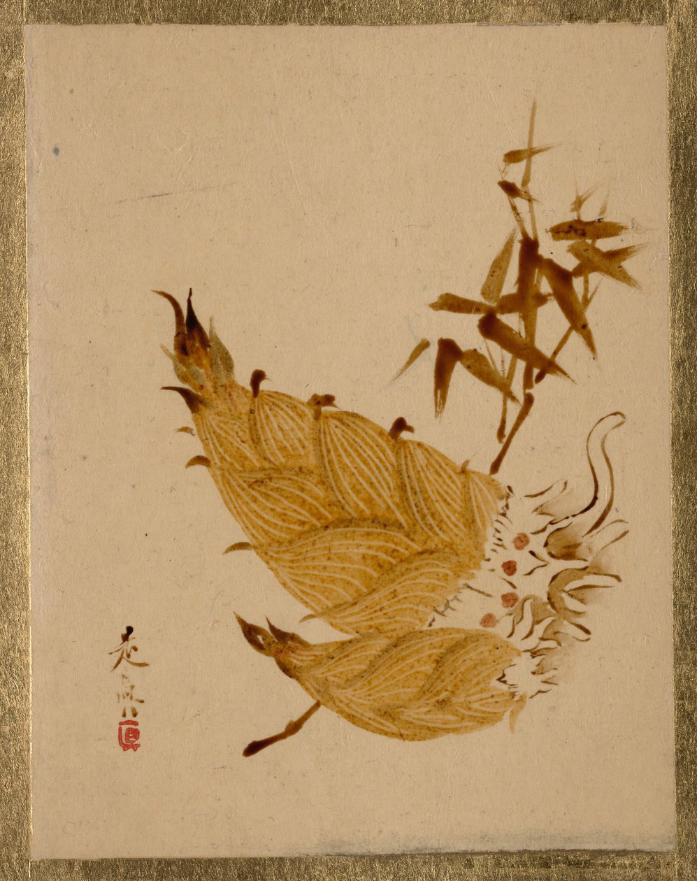 Bambuszrügy, kb. 1880-as évek. alkotó: Shibata Zeshin