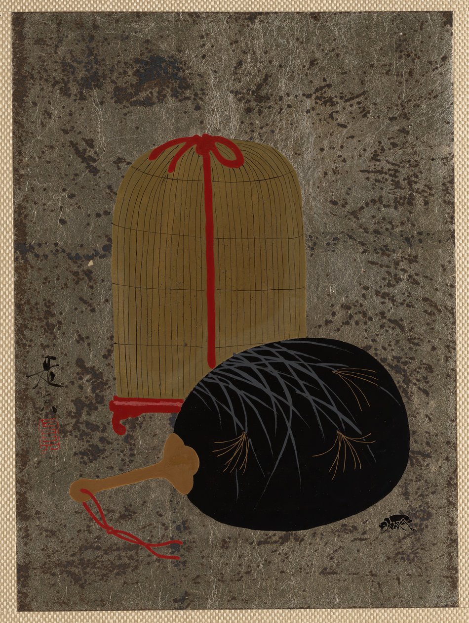 Legyező és rovarketrec. alkotó: Shibata Zeshin