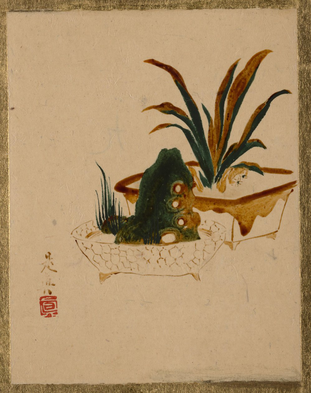 Virágok Jardinieresben, . alkotó: Shibata Zeshin