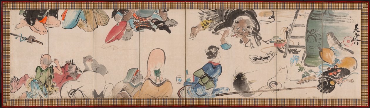 Otsu-e tárgyak összegyűjtése alkotó: Shibata Zeshin