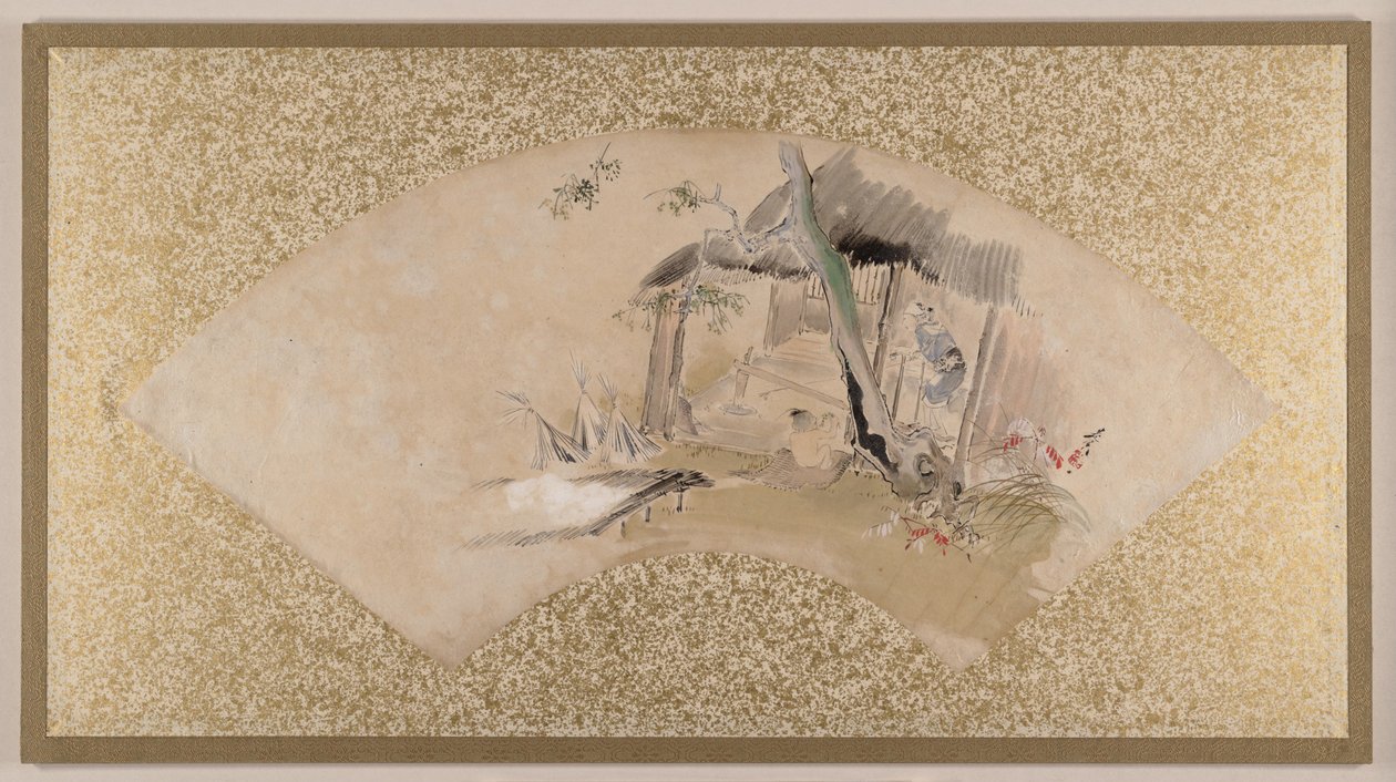Ház nővel és csecsemővel alkotó: Shibata Zeshin