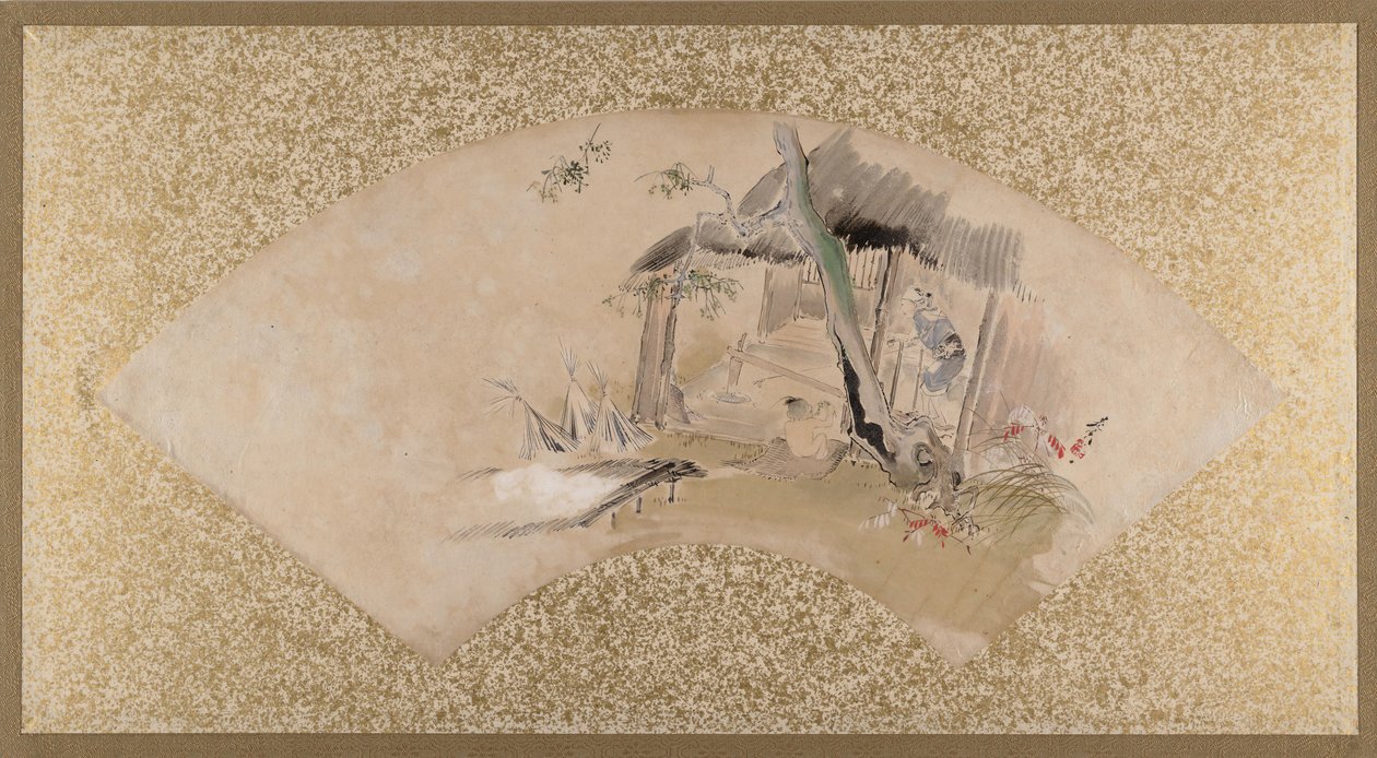 Ház nővel és babával, 19. század vége. alkotó: Shibata Zeshin