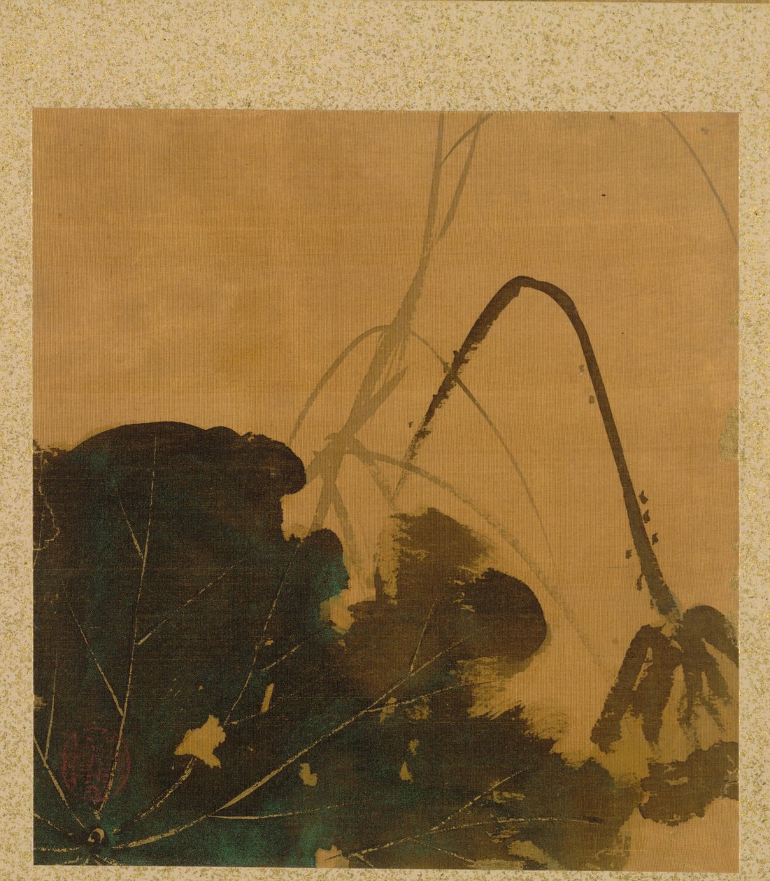 Levél a szezonális témák albumából: Brush, Holder és Leaves, 1847. alkotó: Shibata Zeshin
