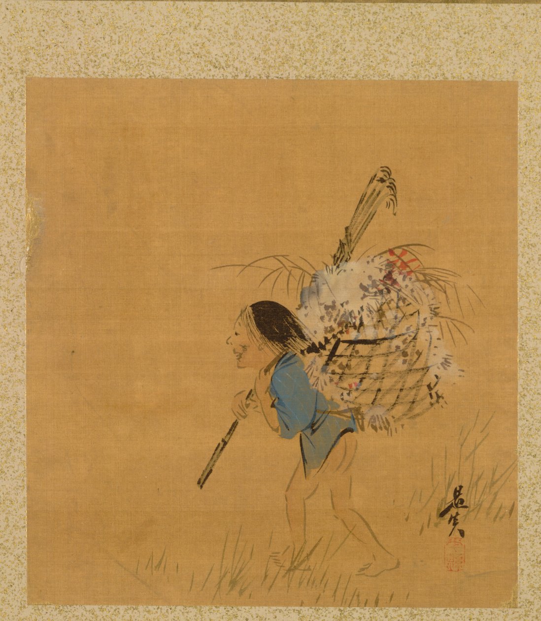 Levél a szezonális témák albumáról: Tea Jar and Cups, 1847. alkotó: Shibata Zeshin
