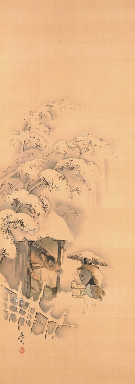 Noh-Spiel Hachinoki, eines von drei alkotó: Shibata Zeshin