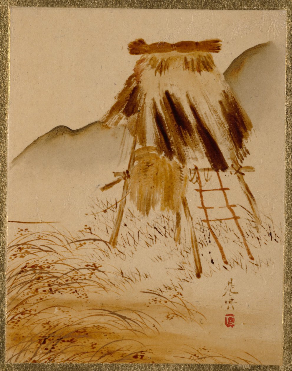 Rizsszárító állvány alkotó: Shibata Zeshin