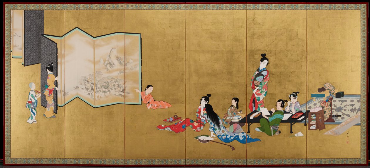 A négy művészet [egy pár jobb oldali darabja] alkotó: Shibata Zeshin