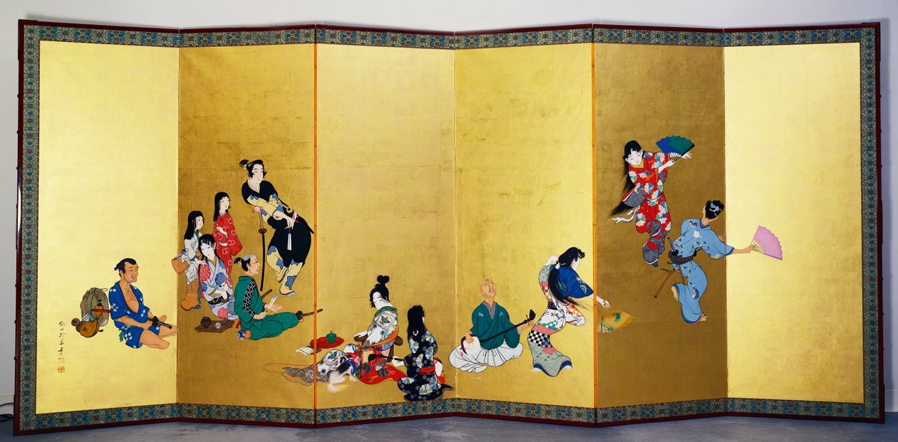 A négy elegáns időtöltés – Zene, a Go játék alkotó: Shibata Zeshin