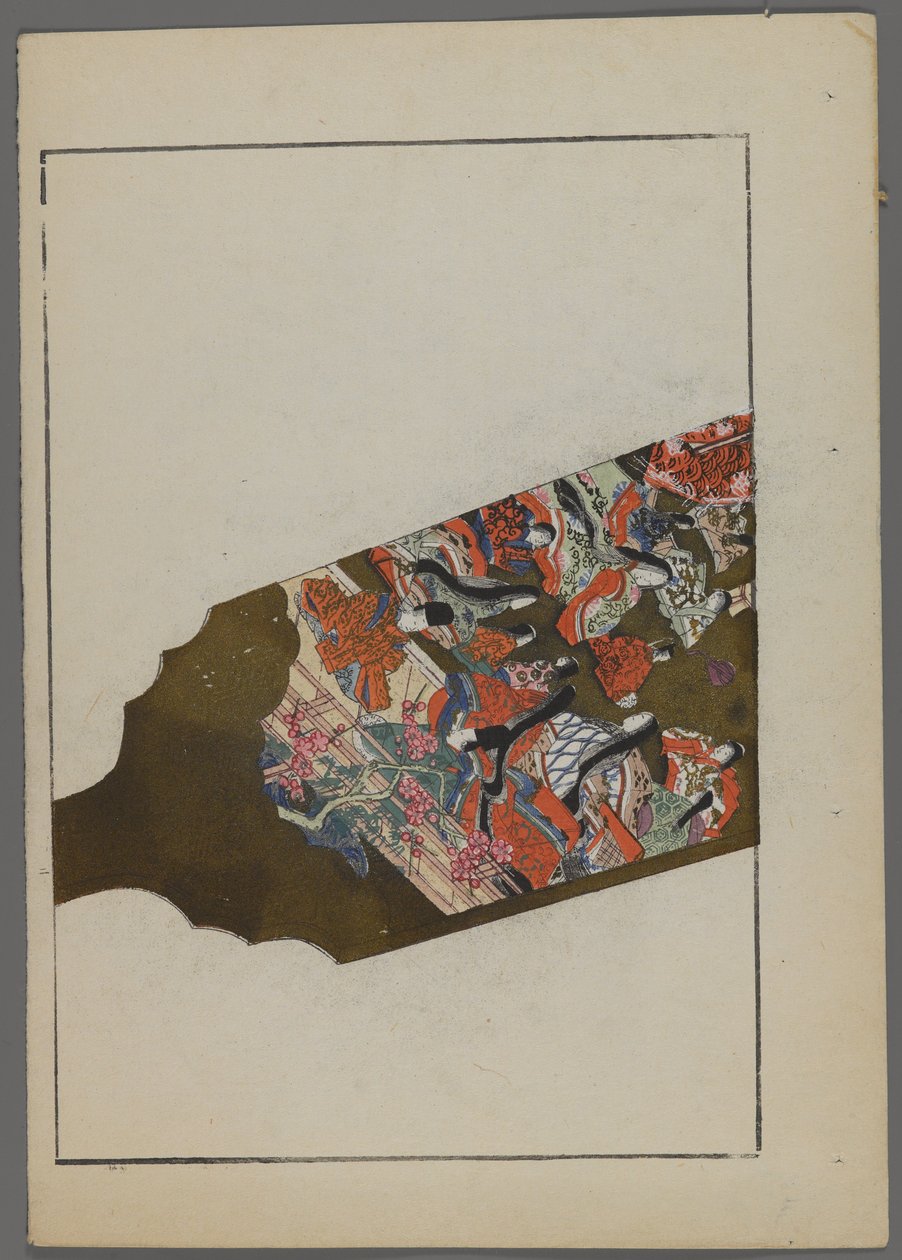 Japán játékok, az Unai no tomo (A Childs Friends) filmből, Shimizu Seifu, 1891-1923. Hanetsuki lapát kerti jelenettel. alkotó: Shimizu Seifu