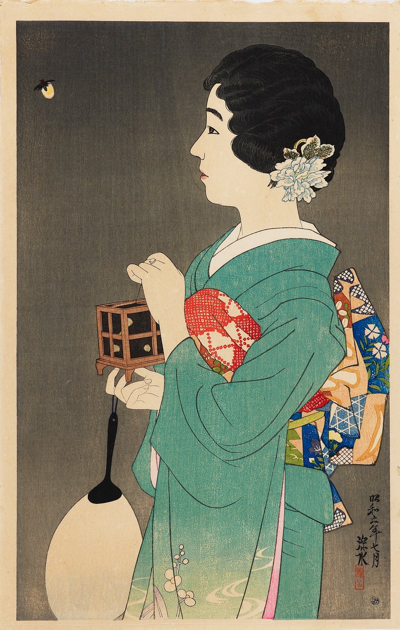 Szentjánosbogarak fogása Hotaru gari, 1931 alkotó: Shinsui Ito