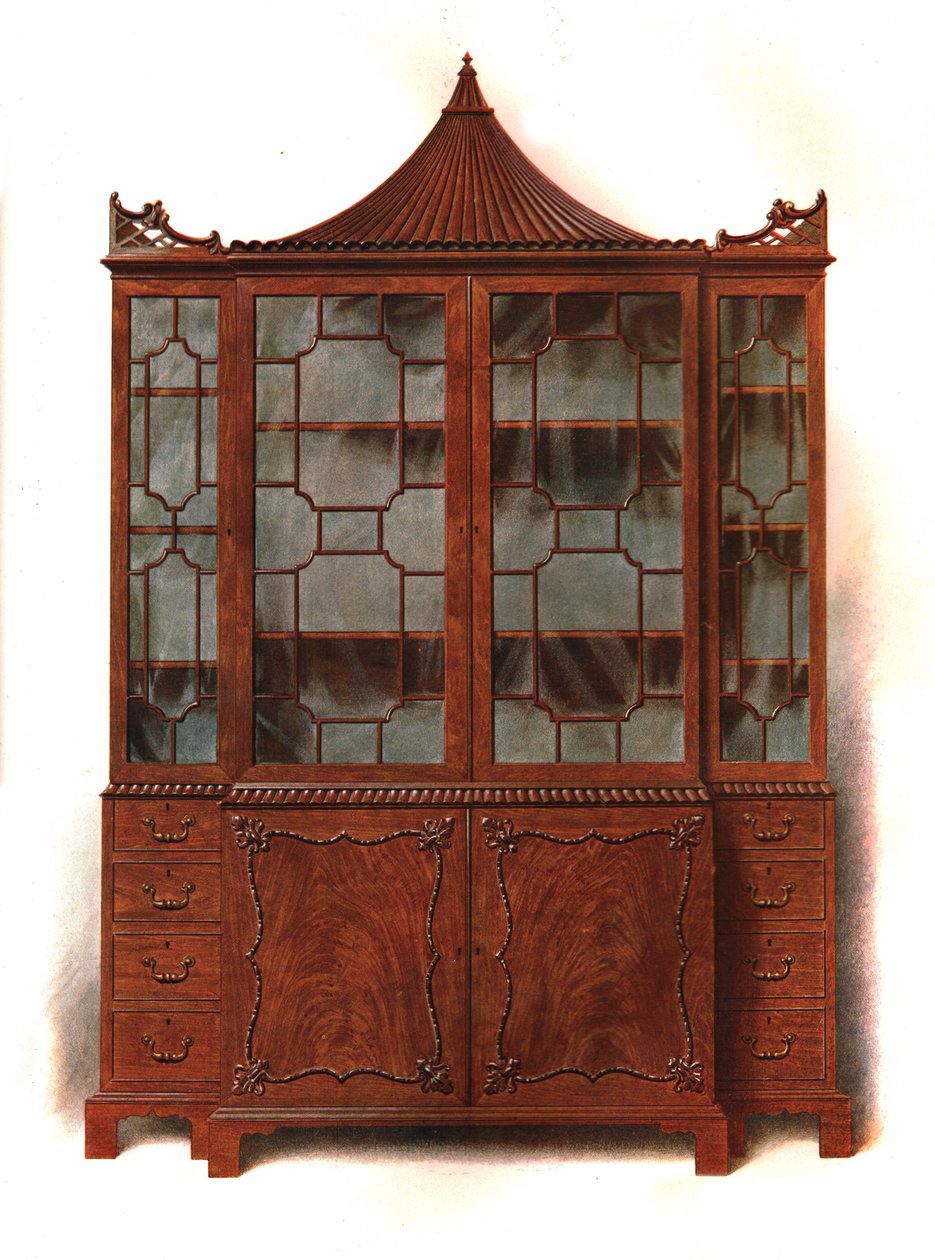Mahagóni porcelán szekrény, 1906 alkotó: Shirley Charles Llewellyn Slocombe