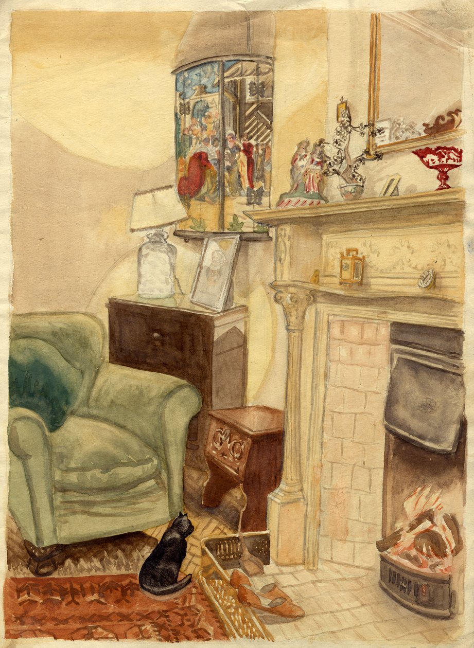 Tűz melletti jelenet, 1950. alkotó: Shirley Markham