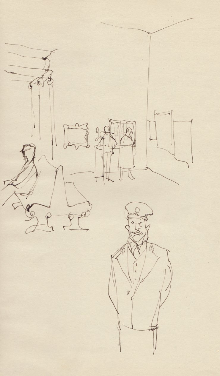 Őr egy művészeti galériában, 1950. alkotó: Shirley Markham