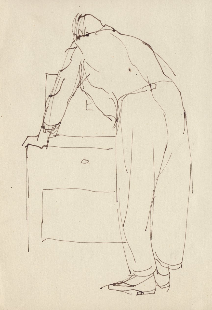 Férfi hajol, c1950. alkotó: Shirley Markham