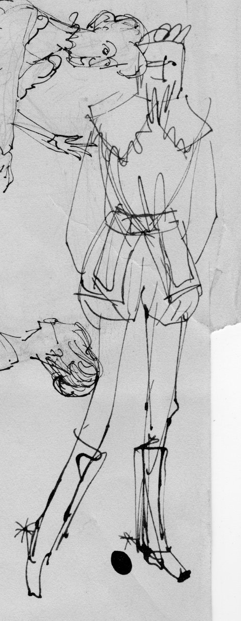 Férfi korabeli jelmezben, 1950. alkotó: Shirley Markham
