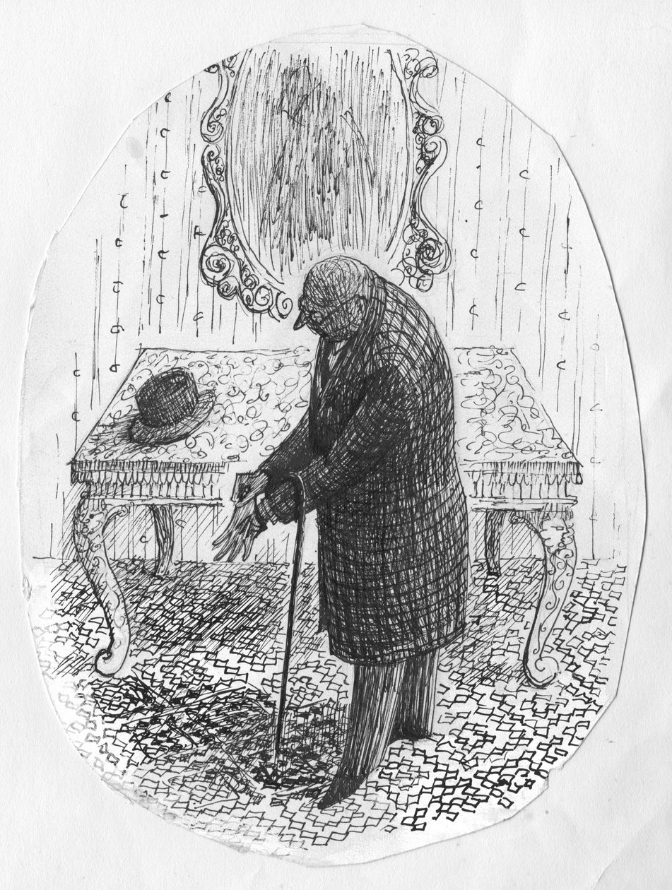 Férfi, aki kesztyűt vesz le, 1952. alkotó: Shirley Markham