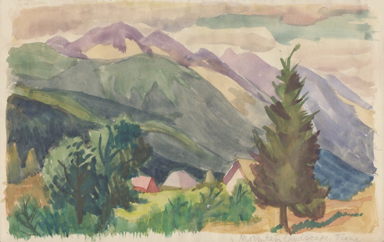 „Hegyi táj, Tione”, 1950. alkotó: Shirley Markham