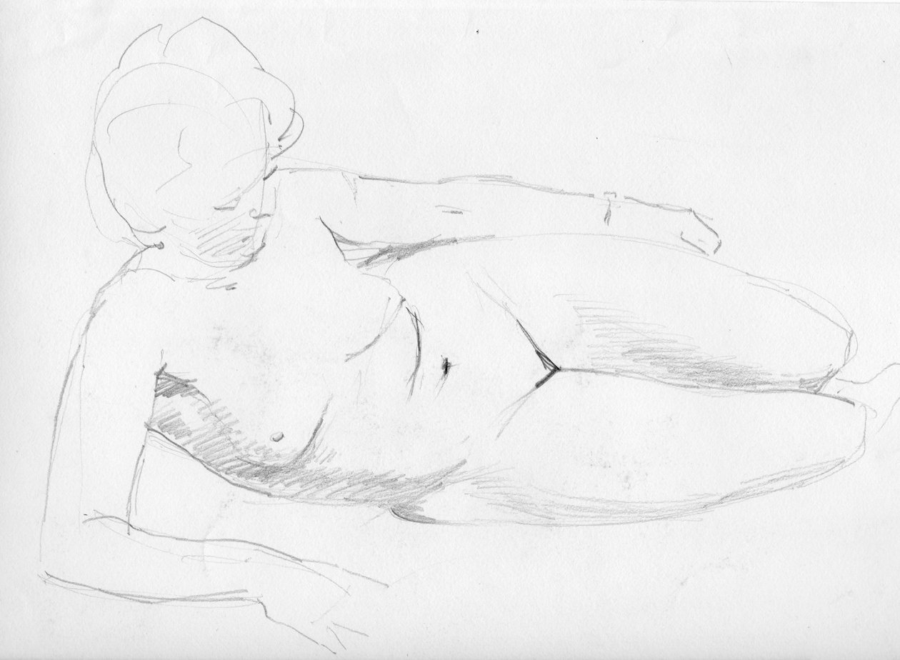 Meztelen nő fekvő helyzetben, 1950. alkotó: Shirley Markham