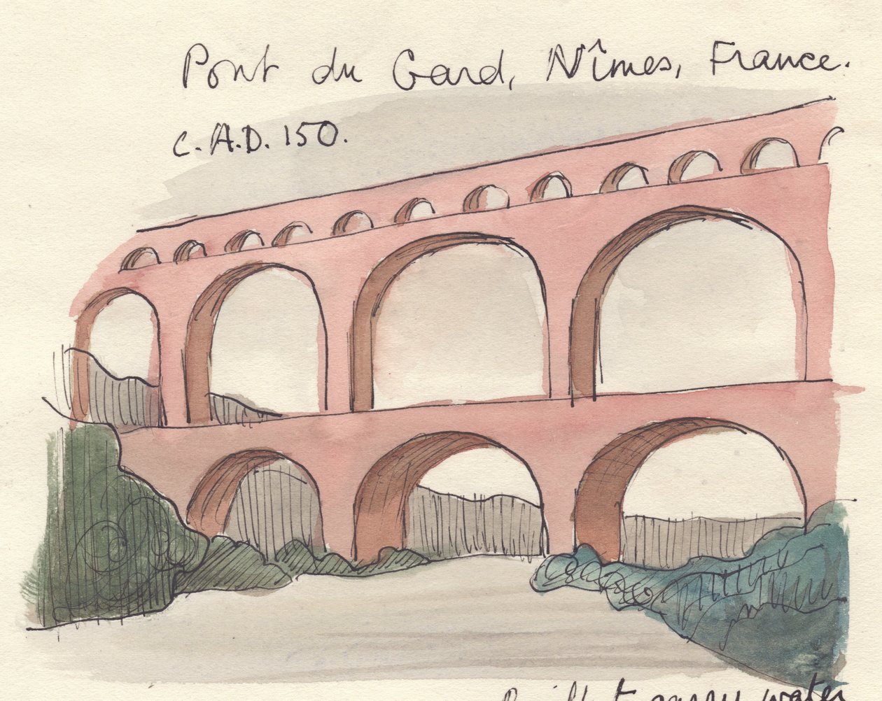 Pont du Gard, 1951. alkotó: Shirley Markham