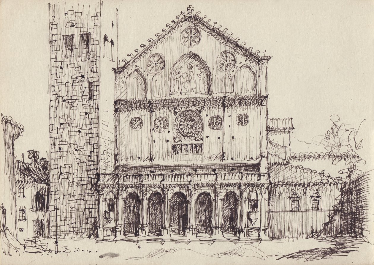 Román stílusú templom, Olaszország, 1950. alkotó: Shirley Markham
