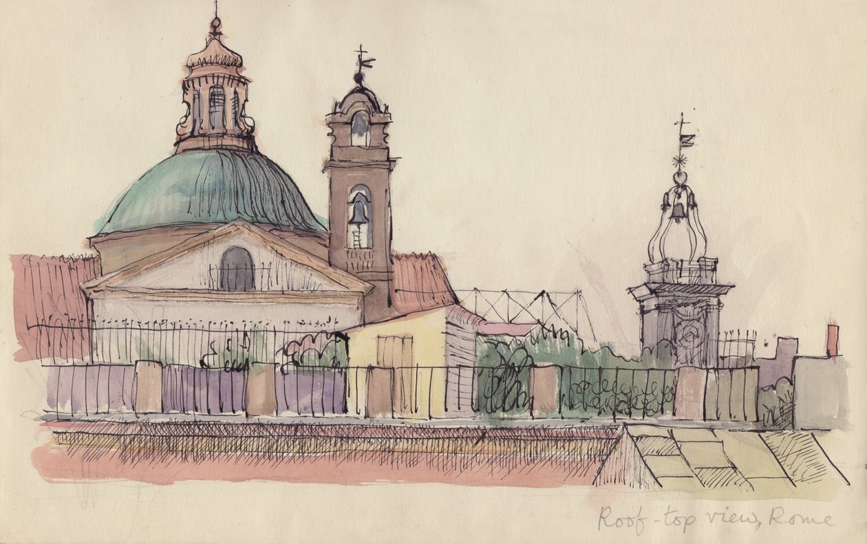„Tetőnézet, Róma, 1950. alkotó: Shirley Markham