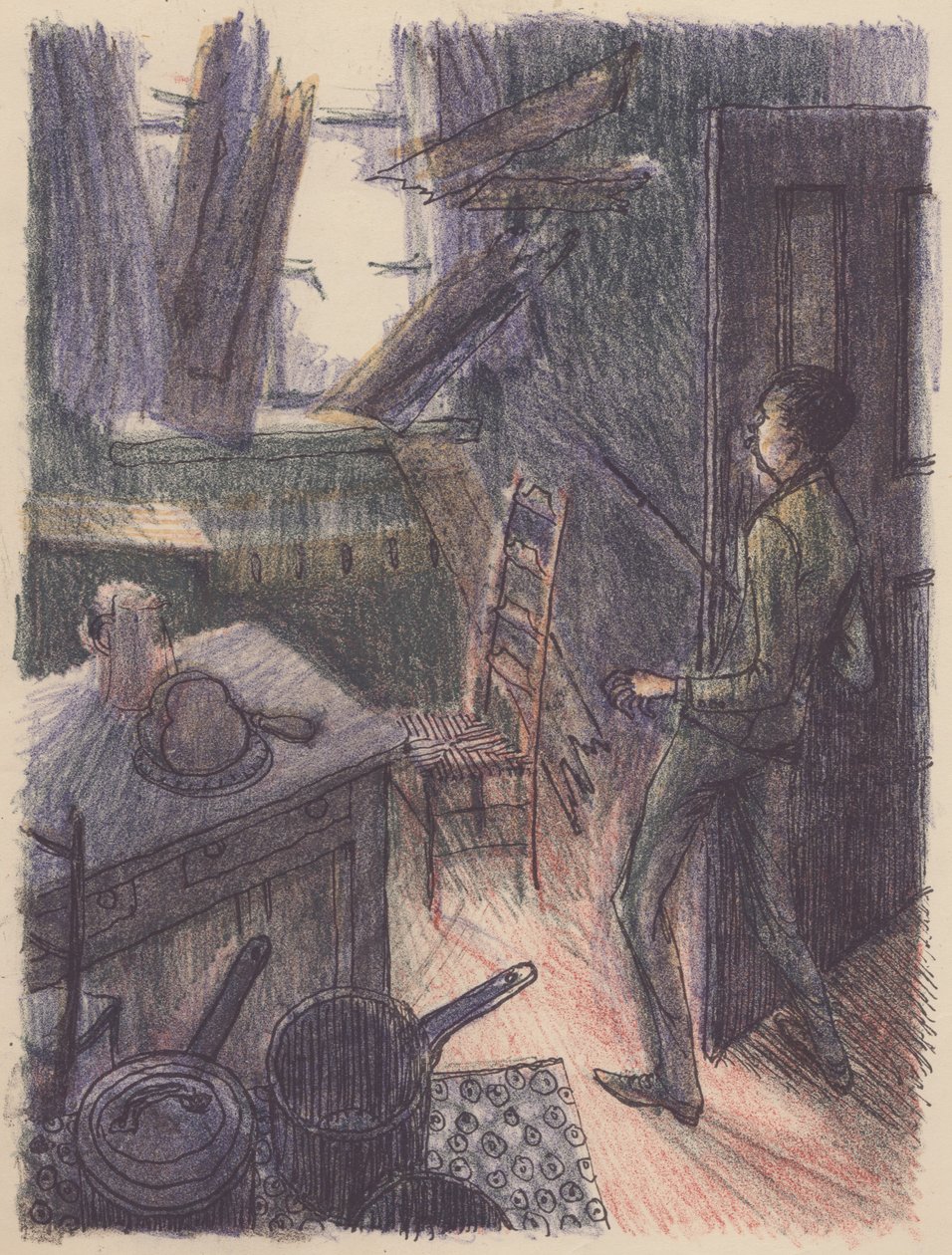 Jelenet a Láthatatlan ember: betörő ablakból, 1953. alkotó: Shirley Markham