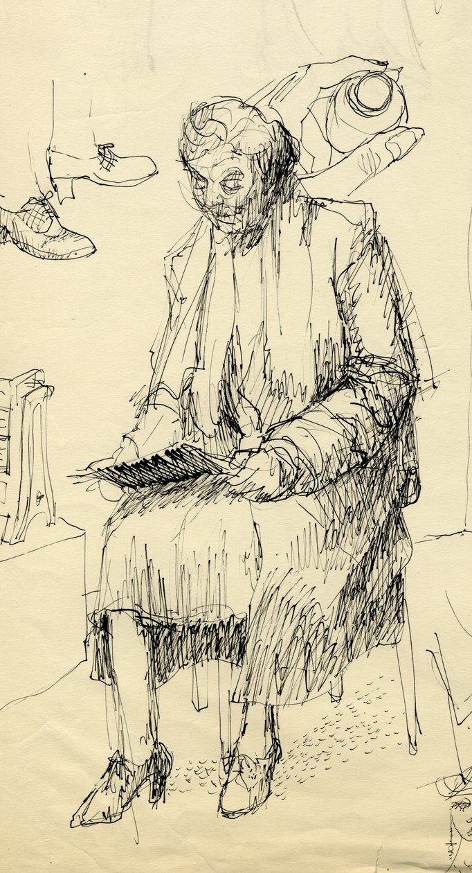Ülő nő olvas, 1953. alkotó: Shirley Markham
