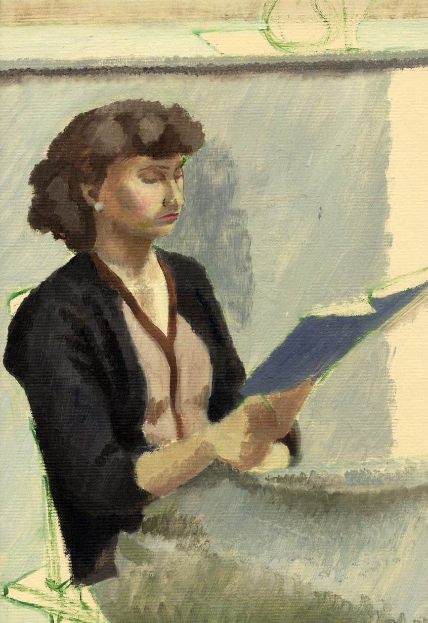 Ülő nő olvas, c1953. alkotó: Shirley Markham