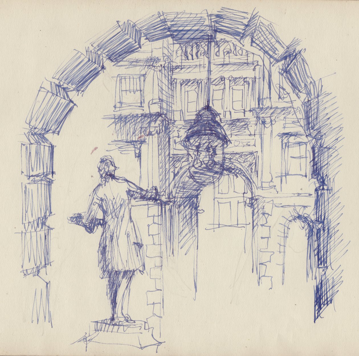 Joshua Reynolds szobra a londoni Királyi Akadémián, 1950. alkotó: Shirley Markham
