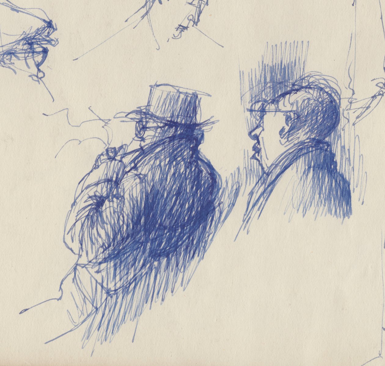 Tanulmányok, kalapos férfiak, 1950. alkotó: Shirley Markham