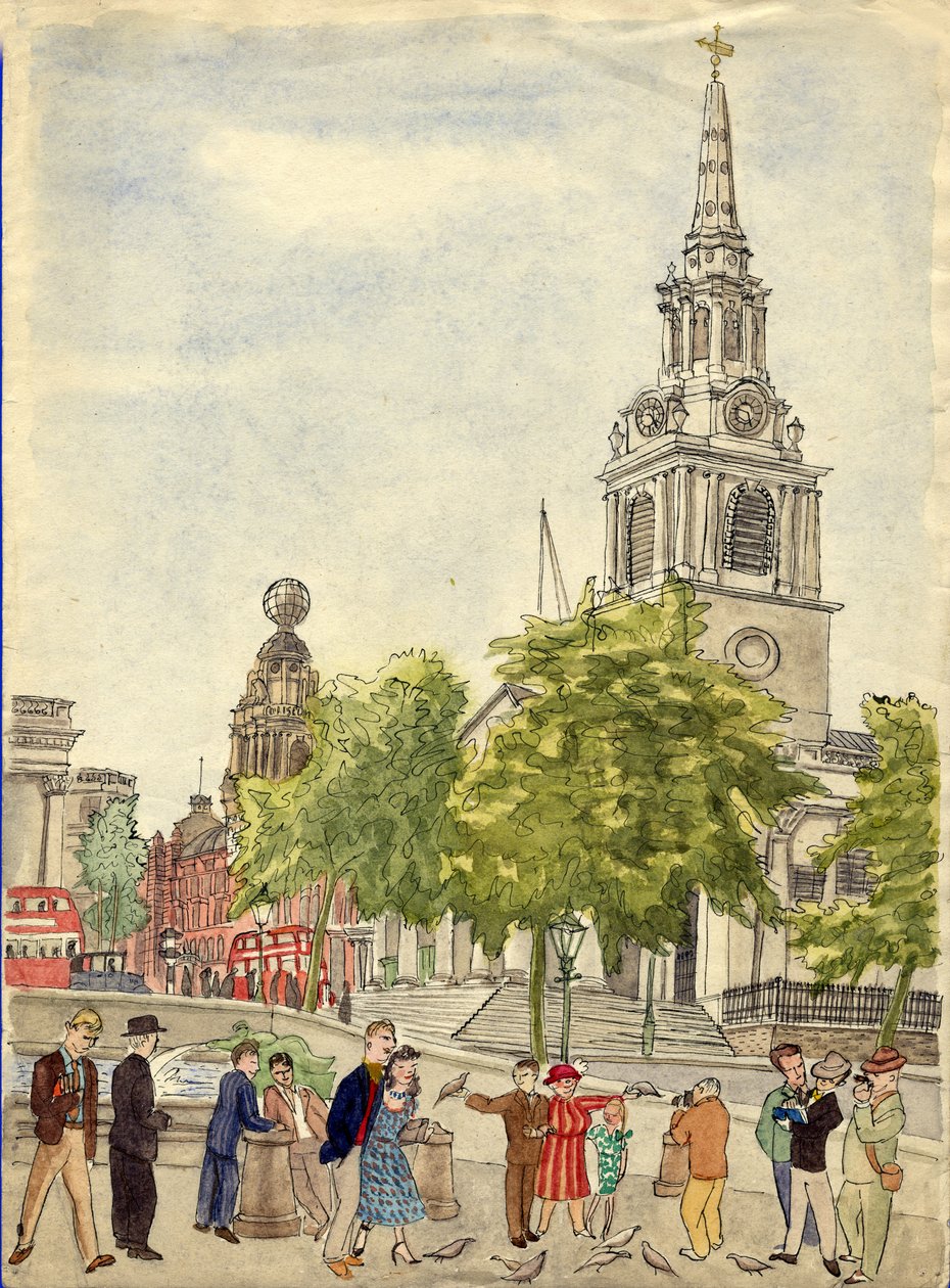 Trafalgar Square, London, 1948. alkotó: Shirley Markham